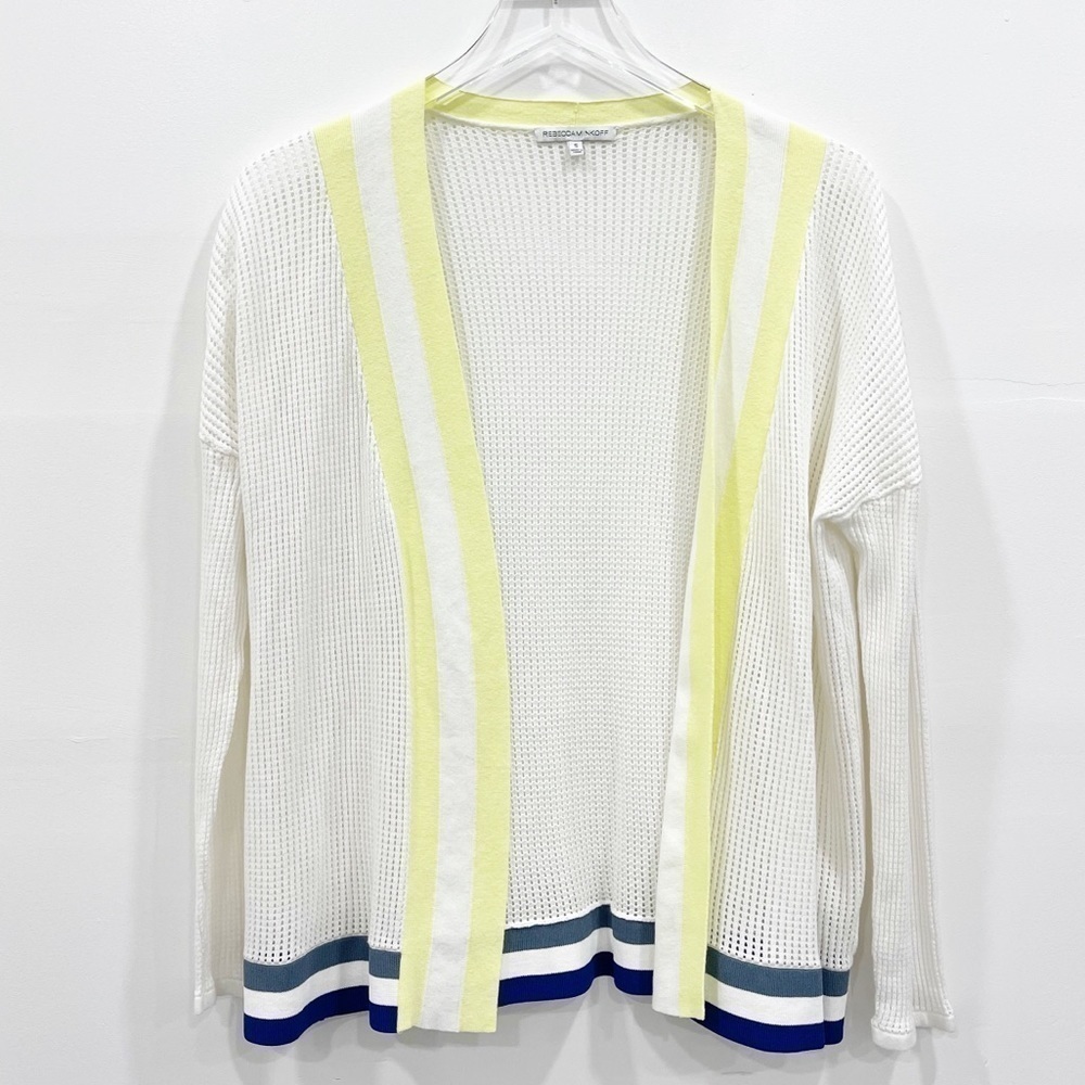 Rebecca Minkoff Open Knit Trim Cardigan Sweater S